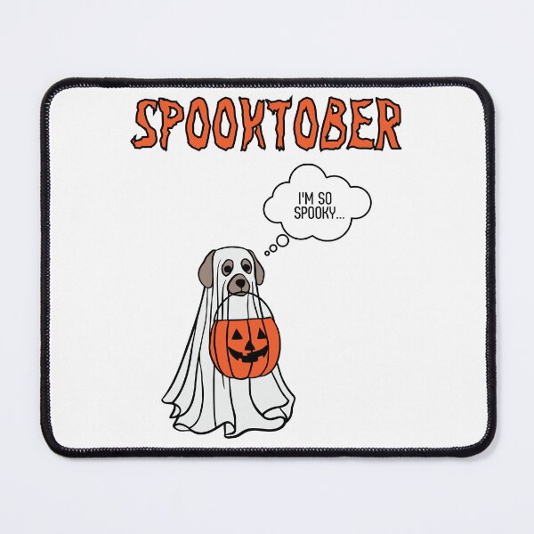 Item preview, Spooktober Spooky Dog in a ghost costume REVERSED designed and sold by to-esu.