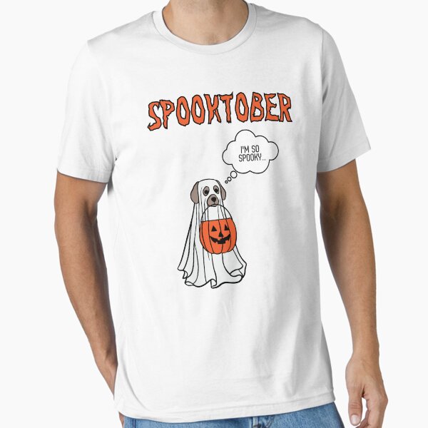 Item preview, Spooktober Spooky Dog in a ghost costume REVERSED designed and sold by to-esu.