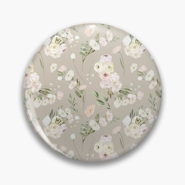 Item preview, Pretty Flower Pattern on Biege Background designed and sold by ElishaKayne.