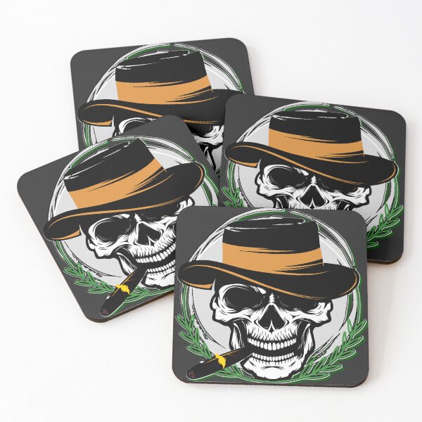 Item preview, 50s 60s Gangster skull with cigar designed and sold by AEROSPACE-IND.