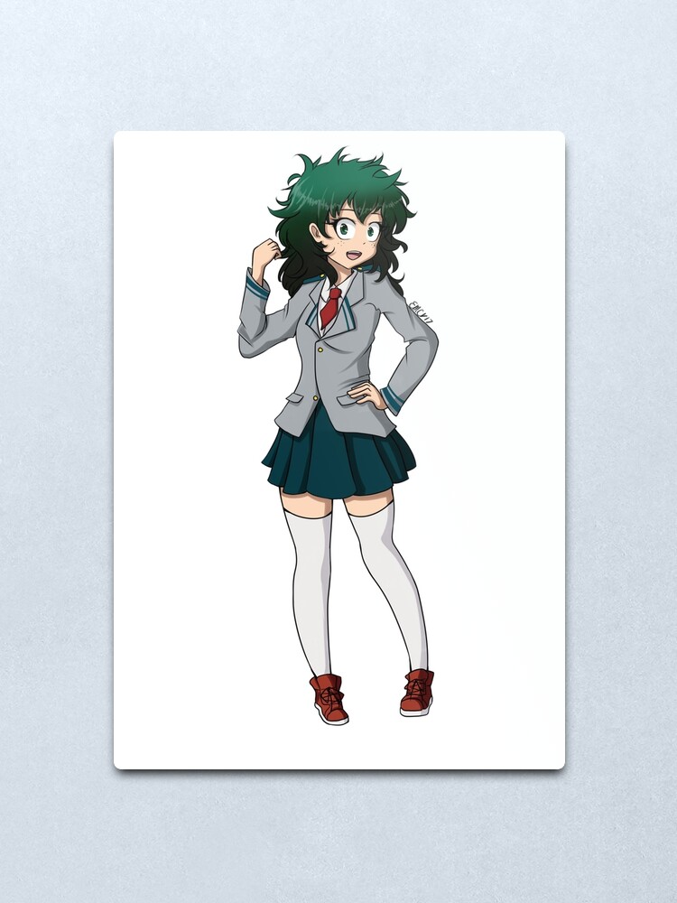 Female Deku My Hero Academia Metal Print By Hikariyumiart Redbubble