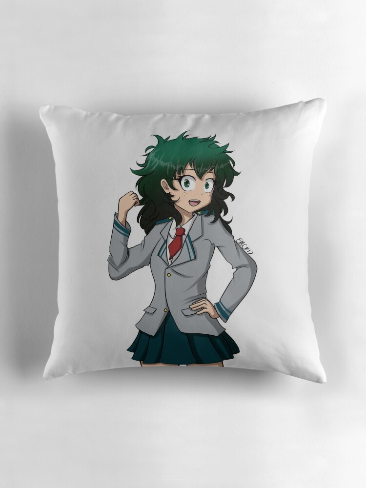 Female Deku My Hero Academia Throw Pillows By