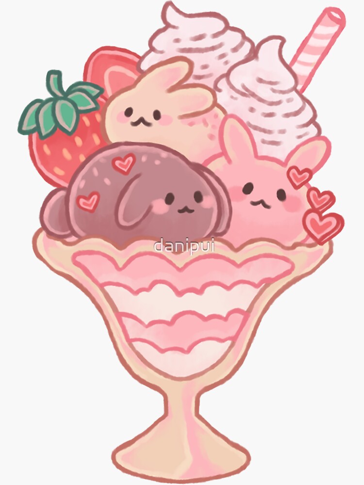 "Neapolitan Ice Cream Bunnies" Sticker for Sale by danipui Redbubble
