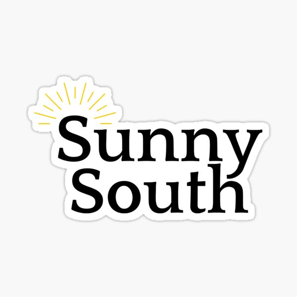 "Sunny South" Sticker for Sale by The214Store Redbubble