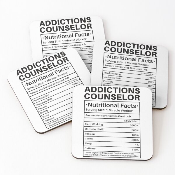 Item preview, Addictions Counselor Nutritional Facts: Substance Abuse Funny Addiction Counselor Gift designed and sold by Adexyl.