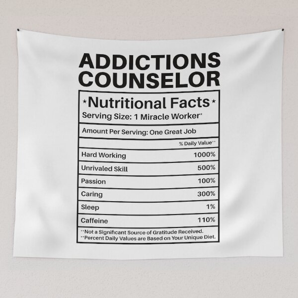 Item preview, Addictions Counselor Nutritional Facts: Substance Abuse Funny Addiction Counselor Gift designed and sold by Adexyl.