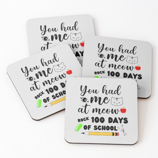 Item preview, You Had Me At Meow Rock 100 Days Of School The Best Teacher Cat Design designed and sold by BestTeacher.