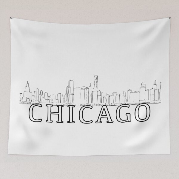 Item preview, Line outline of the Chicago Skyline - WelshDesigns designed and sold by welshdesigns.