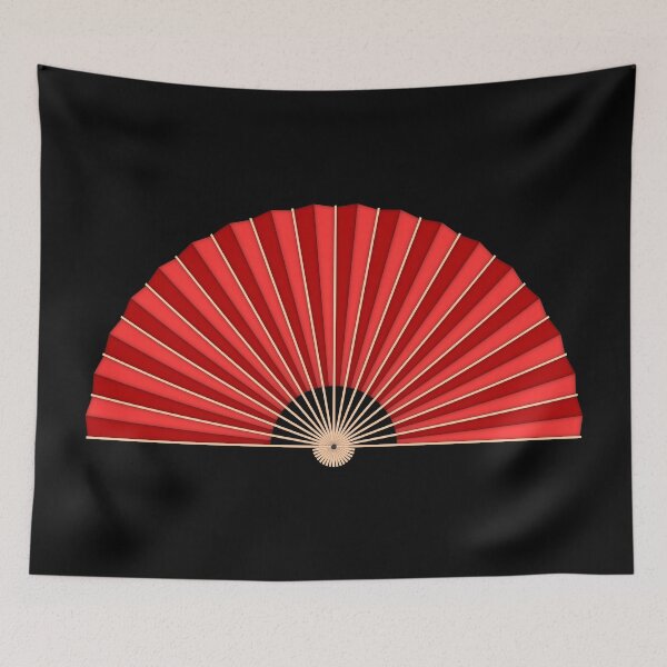 Item preview, Red handheld folding fan designed and sold by MbyMorganK.