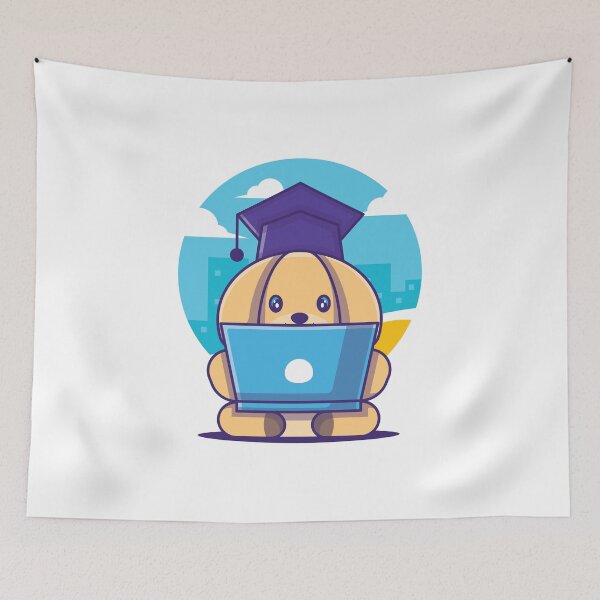 Item preview, School Dog Student Working On Laptop Graduation designed and sold by zoripet Store.