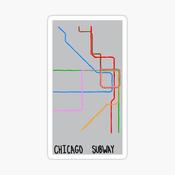 Chicago subway system sticker Sticker