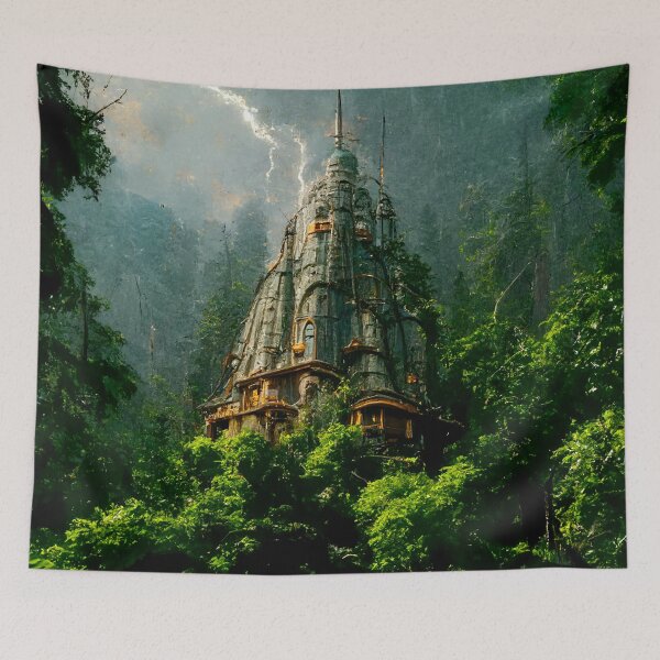 Item preview, Fantasy Art, Forest, Temple designed and sold by shokA Design.
