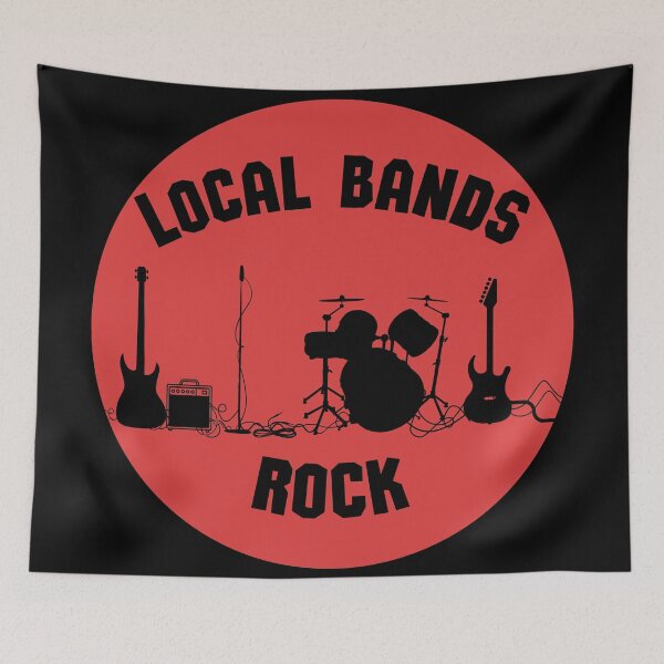 Item preview, Local Bands Rock Black And Red Circle designed and sold by Pink Ribbon.