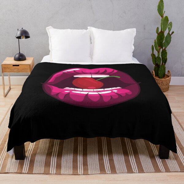 Item preview, Sexy Lipstick Mouth Biting Cherry designed and sold by BoozieHumor.