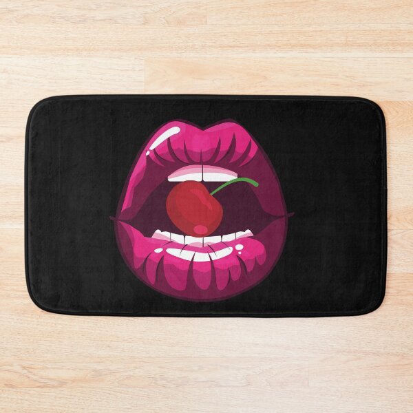 Item preview, Sexy Lipstick Mouth Biting Cherry designed and sold by BoozieHumor.