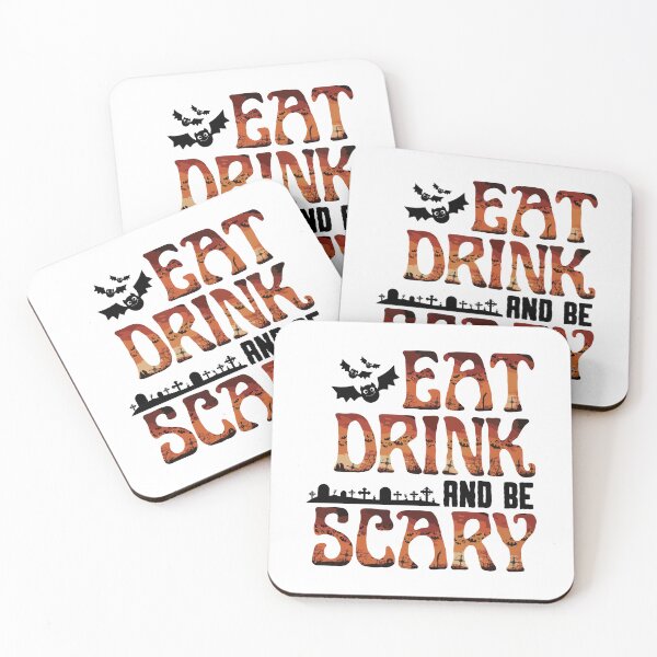 Item preview, Halloween Eat, Drink and be Scary typographic design designed and sold by NellyDS17.