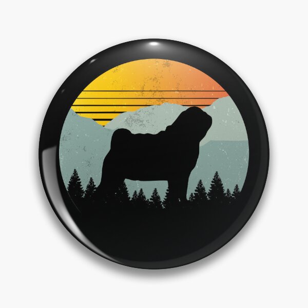 Item preview, Vintage Country Retro Sun Sky Pug Dog Gift  designed and sold by Guarddogdrive.