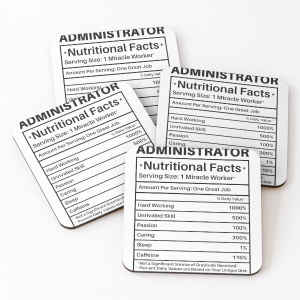 Item preview, Administrator Nutritional Facts: Funny Administrator Gift designed and sold by Adexyl.