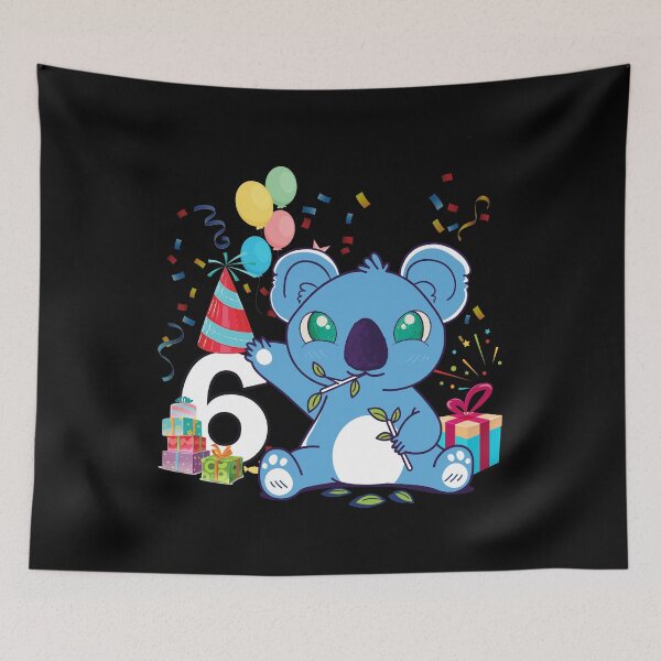 Item preview,  Koala Bear Girls 6th Birthday Turning 6 Koala Kids Birthday designed and sold by Eddie SH.