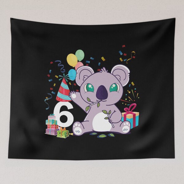 Item preview,  Koala Bear Girls 6th Birthday Turning 6 Koala Kids Birthday designed and sold by Eddie SH.