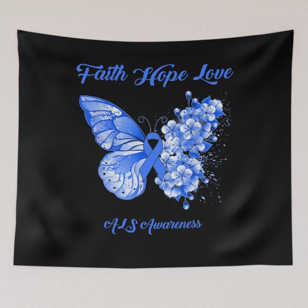 Item preview, Faith Hope Love ALS Awareness Butterfly Ribbon Gifts designed and sold by Adropine.
