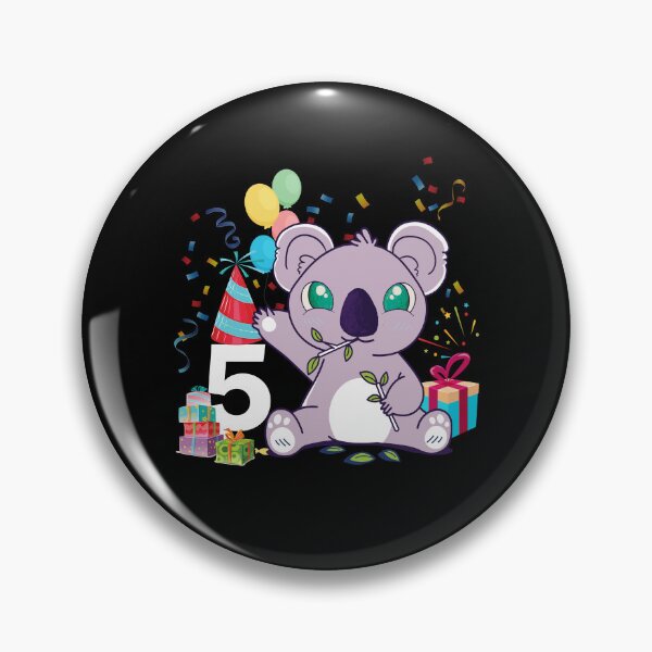 Artikelvorschau, Koala-Bärn-Mädchen 5. Geburtstag, der 5 Koala-Kindergeburtstag dreht entworfen und verkauft von Eddie SH.