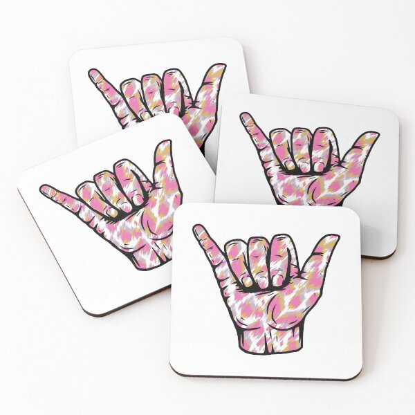Item preview, Pink Cotton Candy Leopard Pattern Hang Loose Shaka designed and sold by EpicCreation.