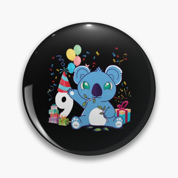 Artikelvorschau, Koala-Bärn-Mädchen 9. Geburtstag, der 9 Koala-Kindergeburtstag dreht entworfen und verkauft von Eddie SH.