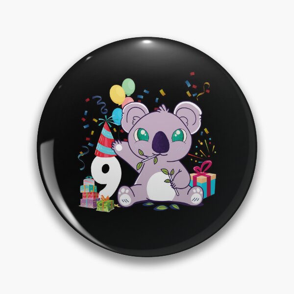 Artikelvorschau, Koala-Bärn-Mädchen 9. Geburtstag, der 9 Koala-Kindergeburtstag dreht entworfen und verkauft von Eddie SH.