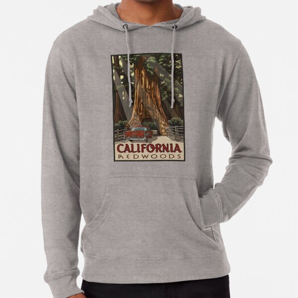 Redwood National Park California Vintage Travel Decal Lightweight Hoodie