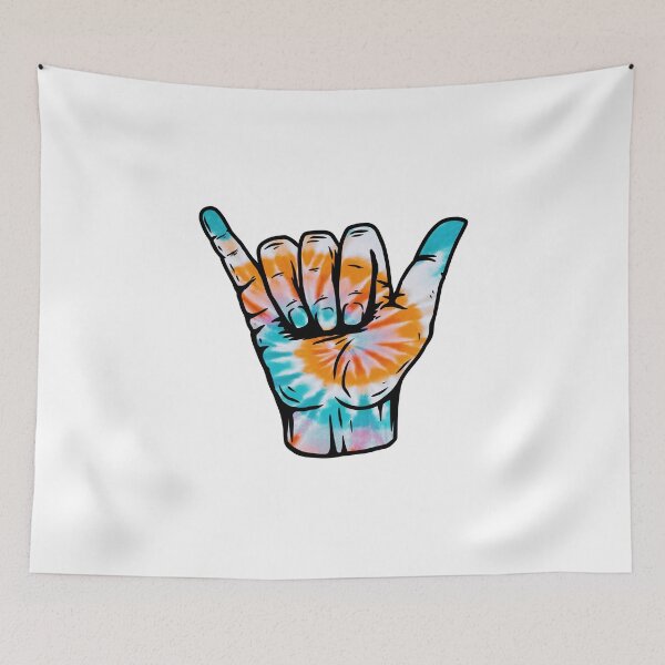 Item preview, Hippie Spiral Tie Dye Pattern Hang Loose Shaka designed and sold by EpicCreation.
