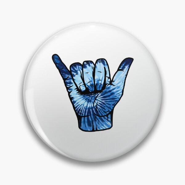 Item preview, Ocean Blue Spiral Tie Dye Pattern Hang Loose Shaka designed and sold by EpicCreation.