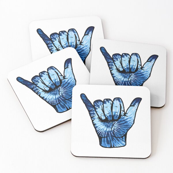 Item preview, Ocean Blue Spiral Tie Dye Pattern Hang Loose Shaka designed and sold by EpicCreation.