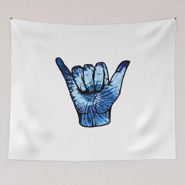 Item preview, Ocean Blue Spiral Tie Dye Pattern Hang Loose Shaka designed and sold by EpicCreation.