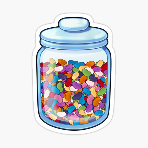 "Colorful Jelly Bean Jar" Sticker for Sale by torchbrenner Redbubble