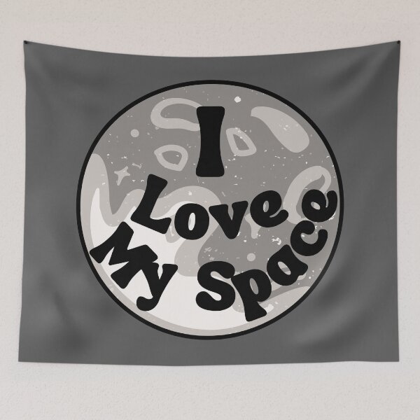 Item preview, I Love My Space Moon Circle Badge designed and sold by Pink Ribbon.