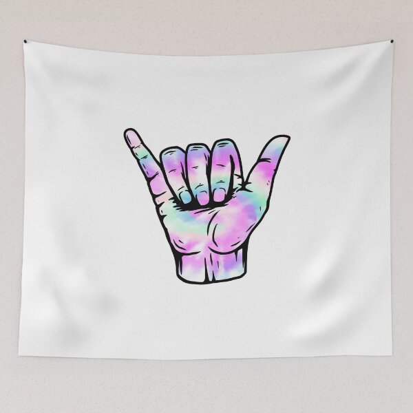 Item preview, Cotton Candy Spiral Tie Dye Pattern Hang Loose Shaka designed and sold by EpicCreation.