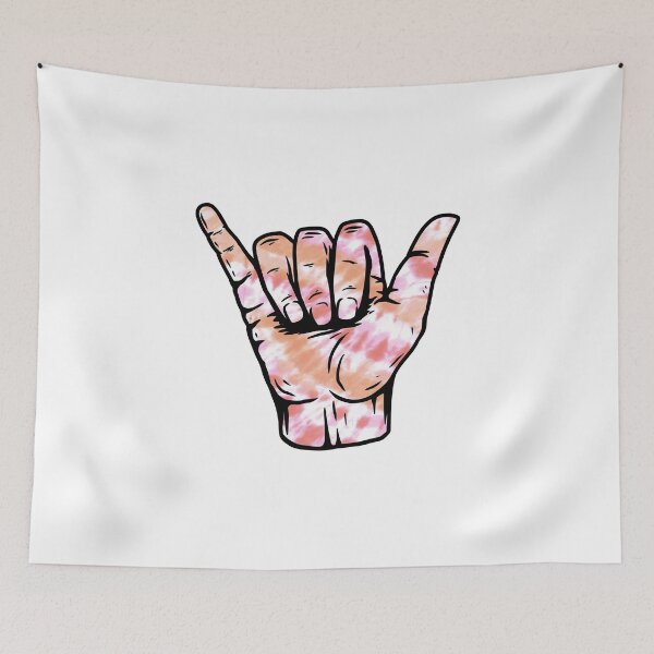 Item preview, Peachy Spiral Tie Dye Pattern Hang Loose Shaka designed and sold by EpicCreation.