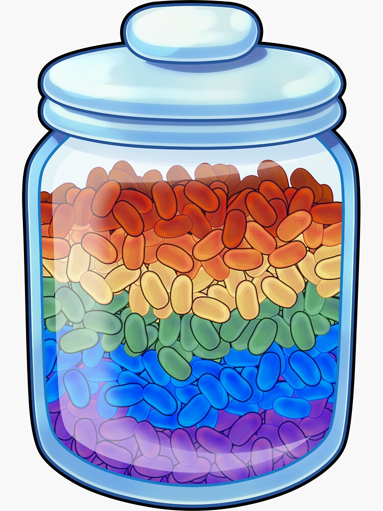 "Rainbow Jelly Bean Jar" Sticker for Sale by torchbrenner Redbubble