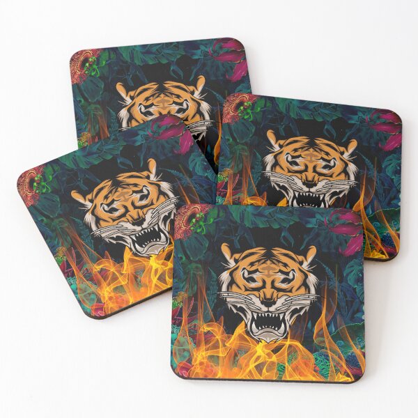 Item preview, Wild Jungle Tiger In Flames designed and sold by ArtOfStars.