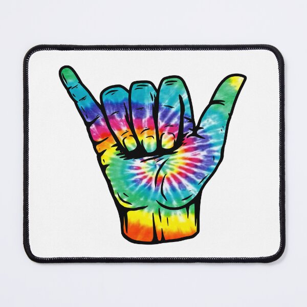 Item preview, Dark Rainbow Hippie Spiral Tie Dye Pattern Hang Loose Shaka designed and sold by EpicCreation.