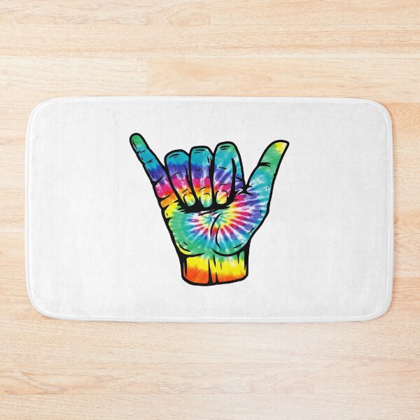 Item preview, Dark Rainbow Hippie Spiral Tie Dye Pattern Hang Loose Shaka designed and sold by EpicCreation.