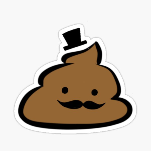 "Cute fancy mustache tophat turd poop emoji lilshit" Sticker for Sale by PNWlilstickers Redbubble