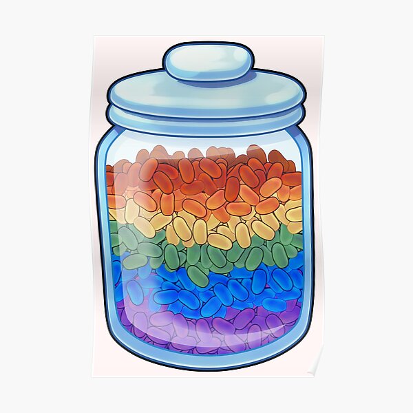 "Rainbow Jelly Bean Jar" Poster for Sale by torchbrenner Redbubble