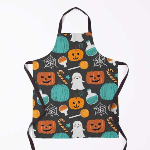 Aperçu de l'œuvre Halloween - Jack-O-Lanterns - Chats noirs - Étoiles - Araignées (All-Over-Print) créée et vendue par SaltyLass.