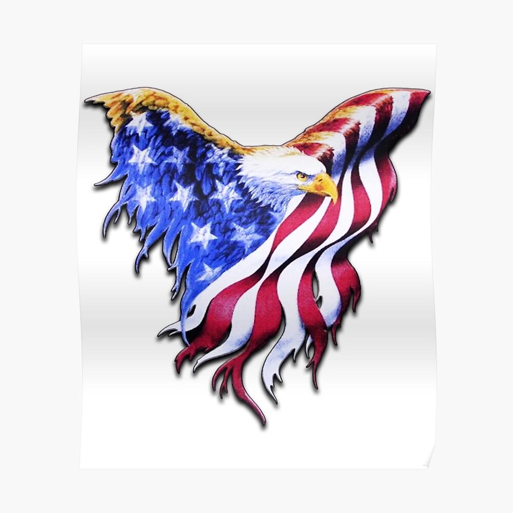 Wall Art Canvas Picture Print American Flag and Bald Eagle USA 3.2