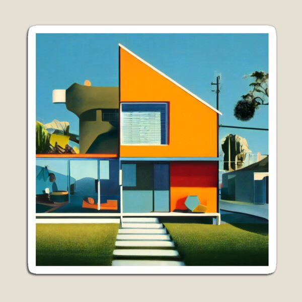 Item preview, Mid Century Modern, Eames Atomic Era House, Fantasy Art designed and sold by Itaya Art.
