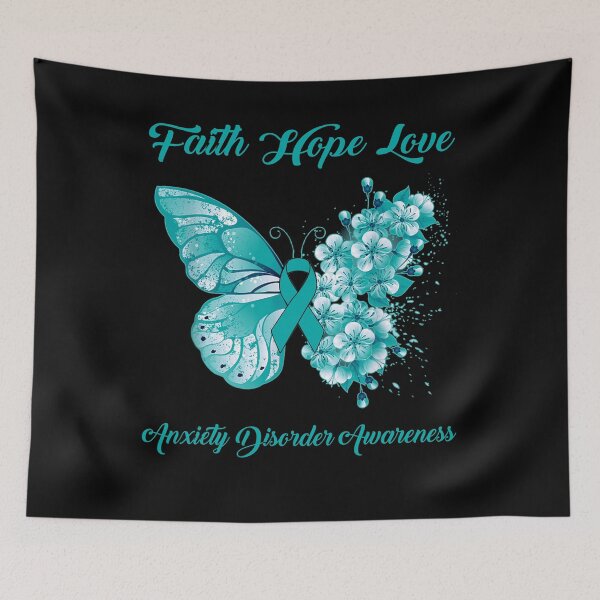 Item preview, Faith Hope Love Anxiety Disorder Awareness Butterfly Ribbon Gifts designed and sold by Adropine.