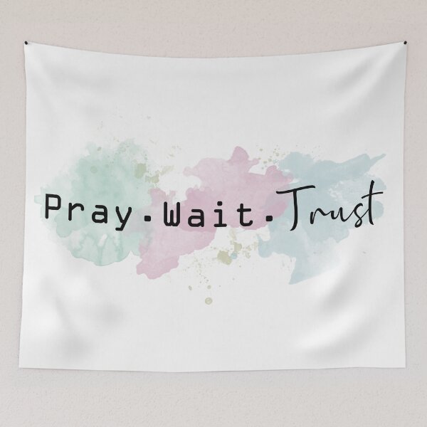 Item preview, Watercolor Bible Quotes - Pray Wait Trust designed and sold by MyArt23.