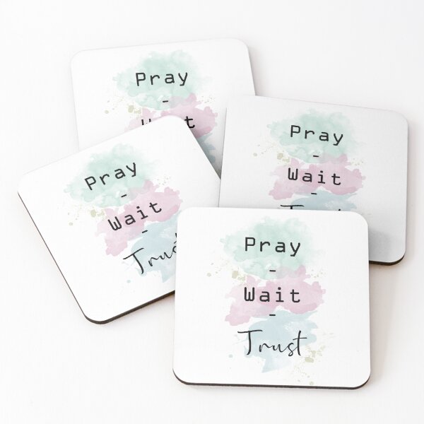 Item preview, Watercolor Bible Quotes - Pray Wait Trust designed and sold by MyArt23.